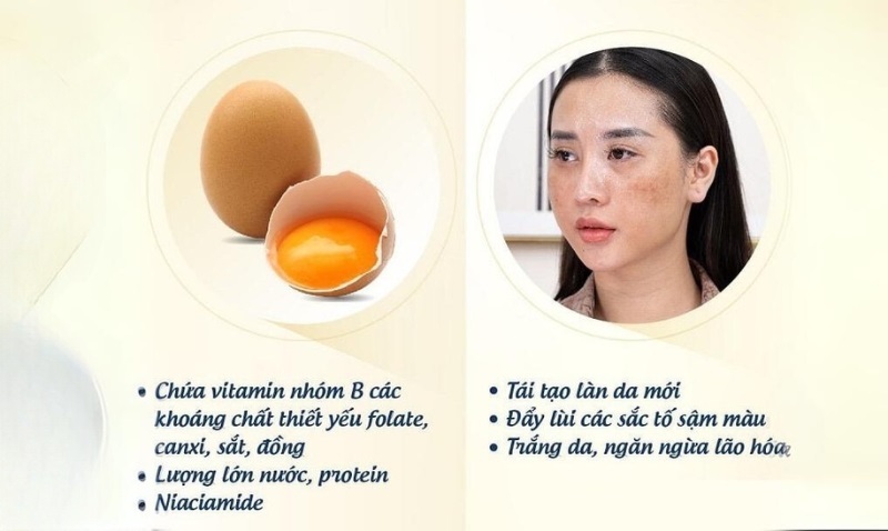 Trứng gà được xem là "khắc tinh" với làn da bị nám, tàn nhang