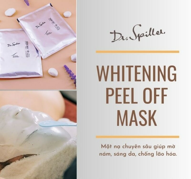 ại Dr.Spiller Skinlab, mặt nạ chuyên sâu với Whitening Peel Off Mask là giải pháp lý tưởng giúp cải thiện sắc tố, làm sáng và cấp ẩm cho làn da khô nhạy cảm