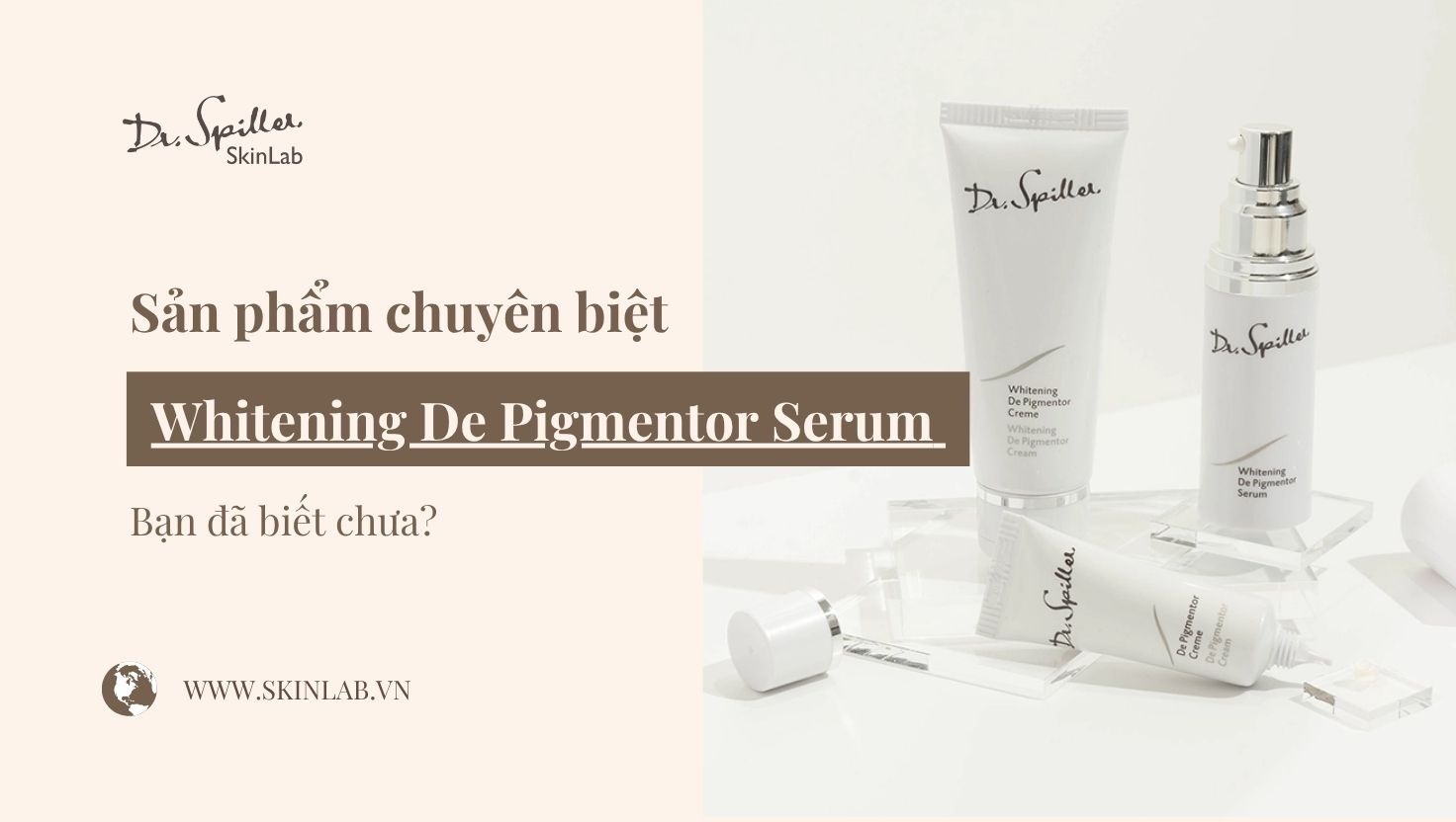 Whitening De Pigmentor Serum làm sáng da, làm mờ đốm đen, ức chế hình thành melanin.