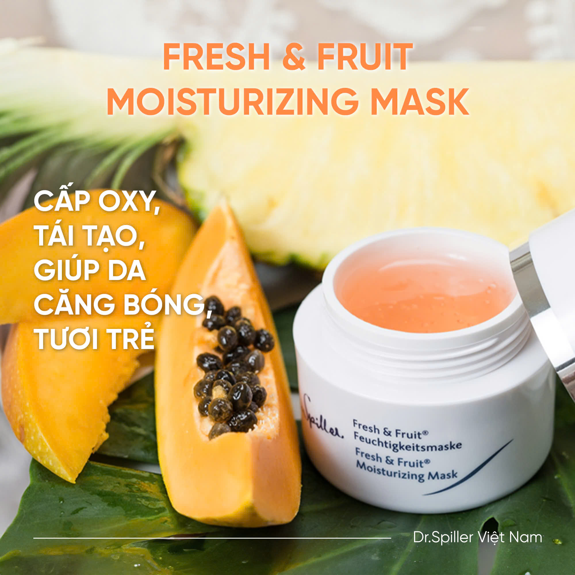 Mặt nạ Fresh & Fruit Cream Mask để làm dịu, tăng độ ẩm cho da.