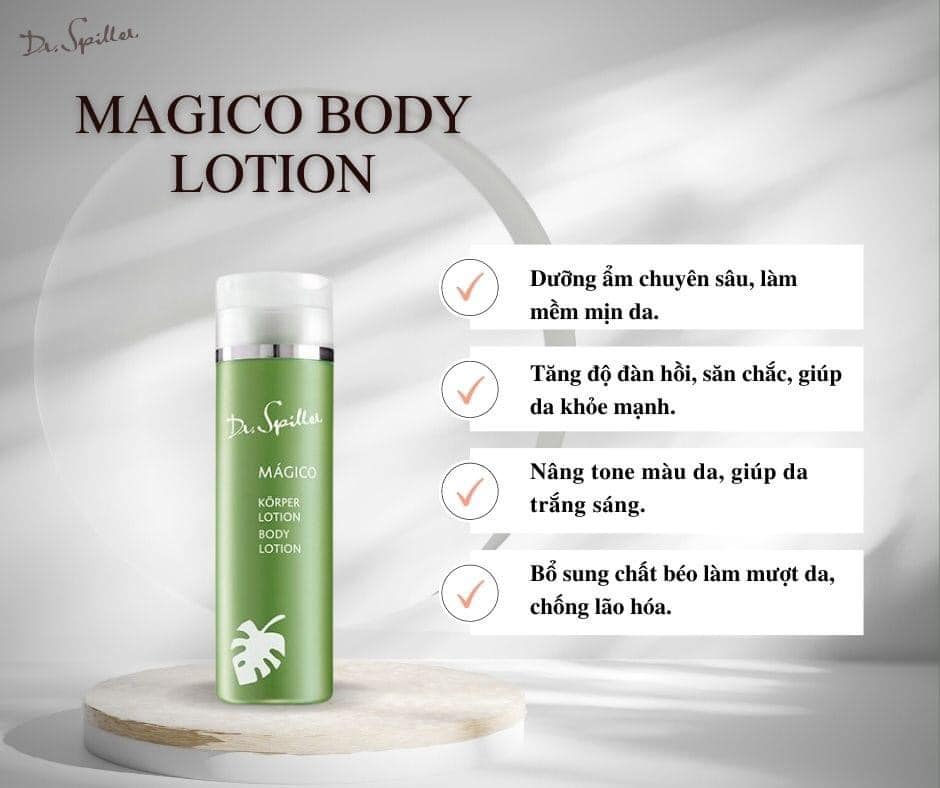 3. Sữa dưỡng thể làm sáng – Dr Spiller Magico Body Lotion