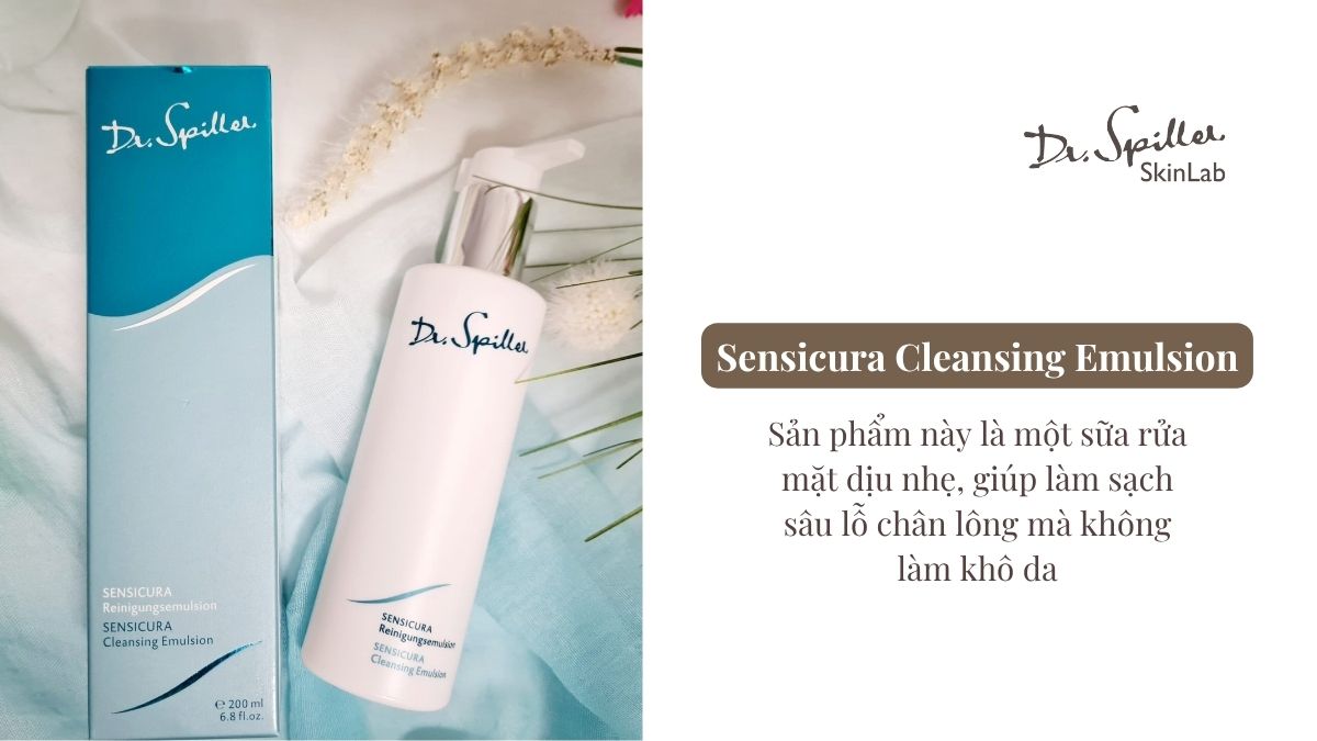 Sensicura Cleansing Emulsion giúp loại bỏ bụi bẩn, dầu thừa và các tạp chất trên da mà không gây kích ứng