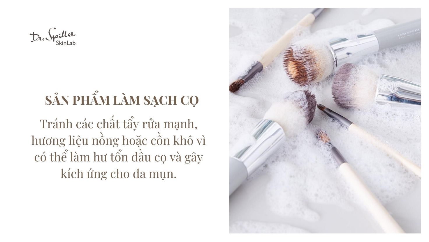 Lựa chọn sản phẩm vệ sinh cọ trang điểm phù hợp để ngừa mụn