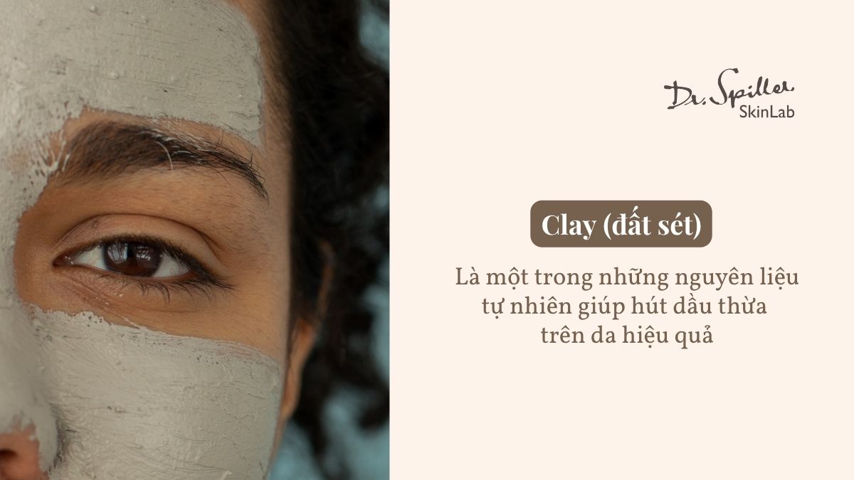 Đất sét, đặc biệt là đất sét xanh hoặc đất sét bentonite, là một trong những nguyên liệu tự nhiên giúp hút dầu thừa trên da hiệu quả