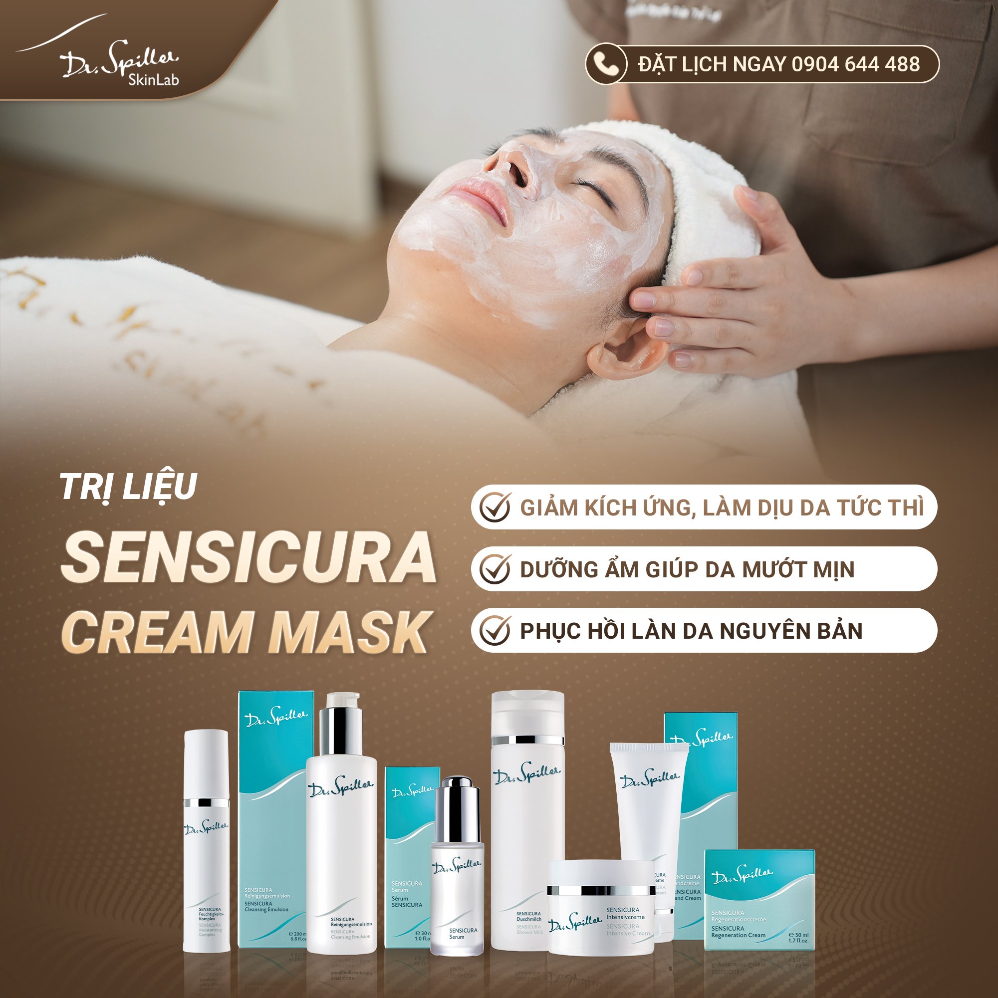 Sensicura Cream Mask: Giúp phục hồi da yếu, khô ráp, giảm kích ứng.