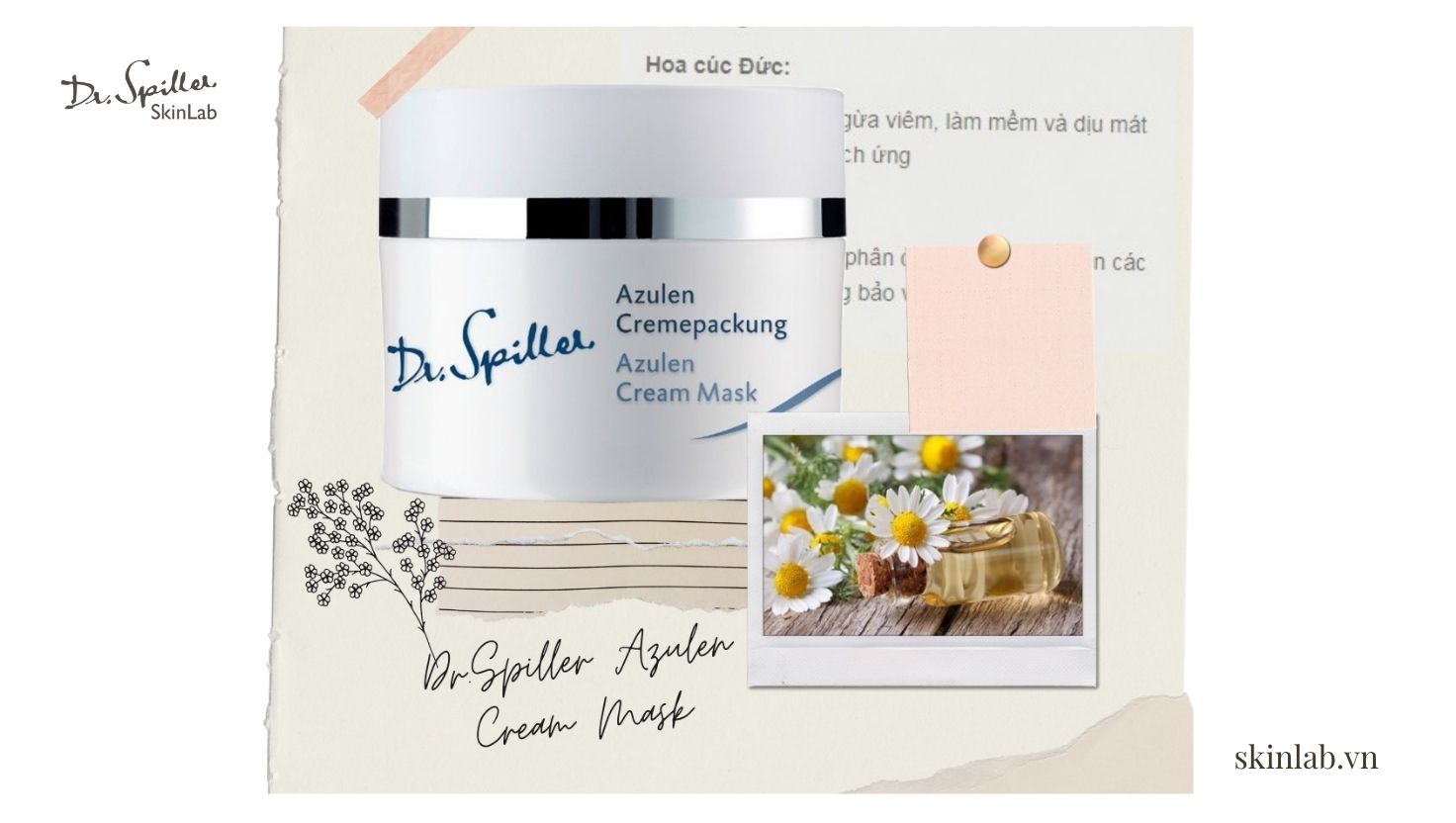 Liệu trình làm dịu & kháng viêm Azulen Cream Mask