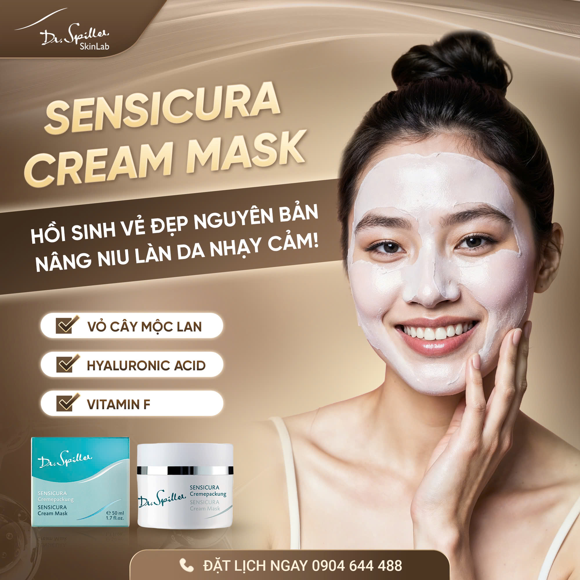 Phù hợp với vùng da khô nhạy cảm hoặc sau mụn, Sensicura Mask giúp làm dịu tức thì, giảm đỏ