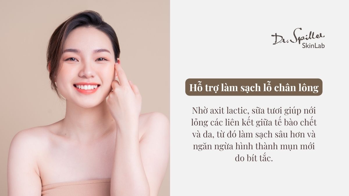 Lợi ích nổi bật khi dùng sữa tươi không đường trị mụn