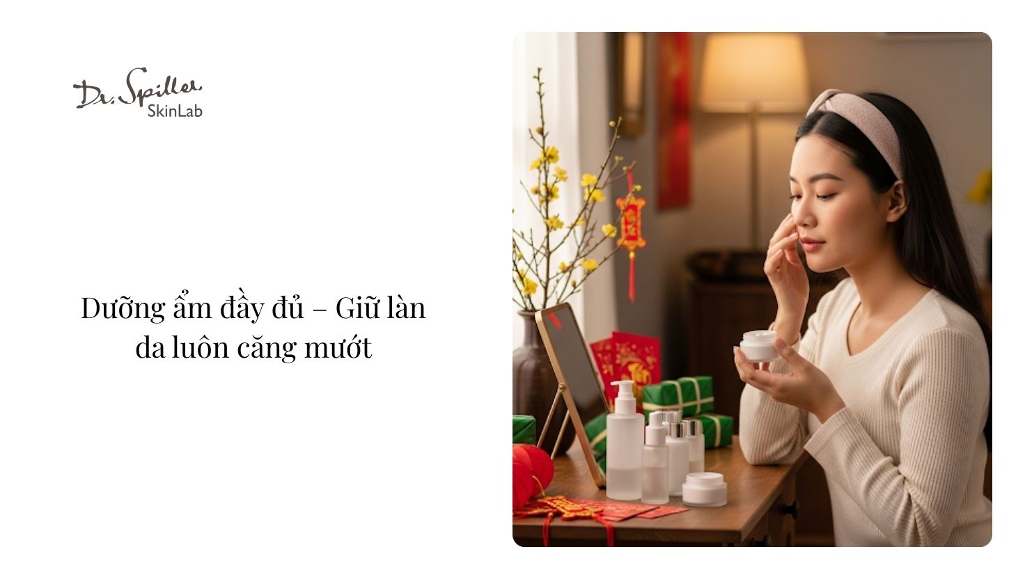 Dưỡng ẩm chính là “chìa khóa” để da luôn căng mọng dịp Tết 